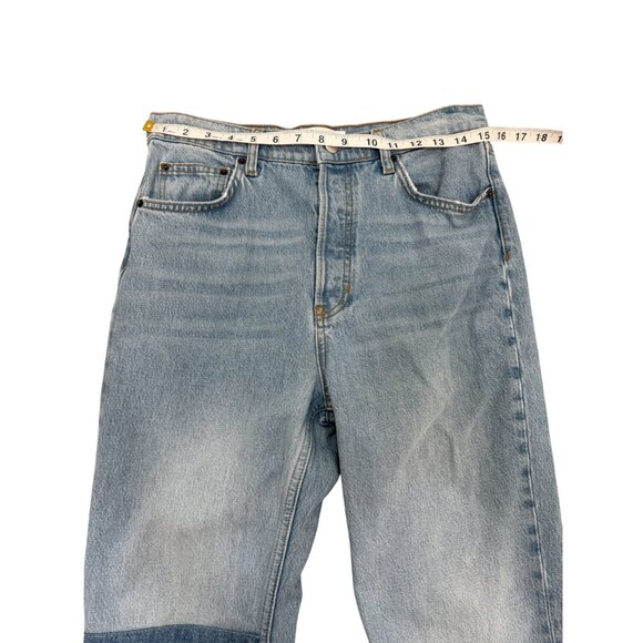 Reformation Cynthia Patch High-Rise Jeans Straight Leg Organic Cotton Size 29 - Picture 4 of 8